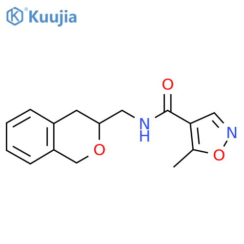 N-[(3,4-dihydro-1H-2-benzopyran-3-yl)methyl]-5-methyl-1,2-oxazole-4-carboxamide structure