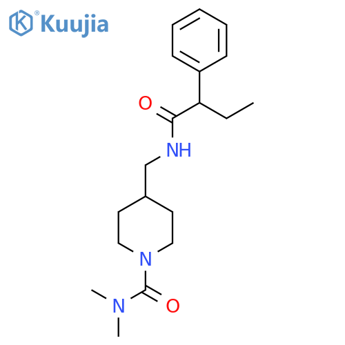 N,N-dimethyl-4-(2-phenylbutanamido)methylpiperidine-1-carboxamide structure