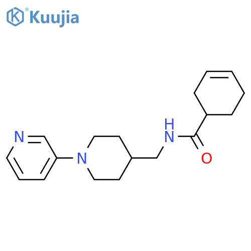 N-[(1-pyridin-3-ylpiperidin-4-yl)methyl]cyclohex-3-ene-1-carboxamide structure