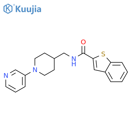 N-[(1-pyridin-3-ylpiperidin-4-yl)methyl]-1-benzothiophene-2-carboxamide structure