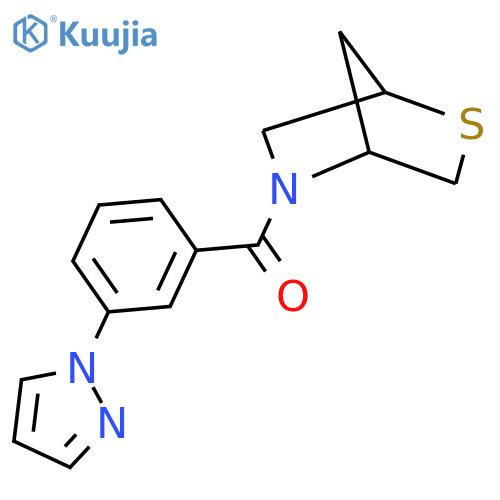 5-[3-(1H-pyrazol-1-yl)benzoyl]-2-thia-5-azabicyclo[2.2.1]heptane structure