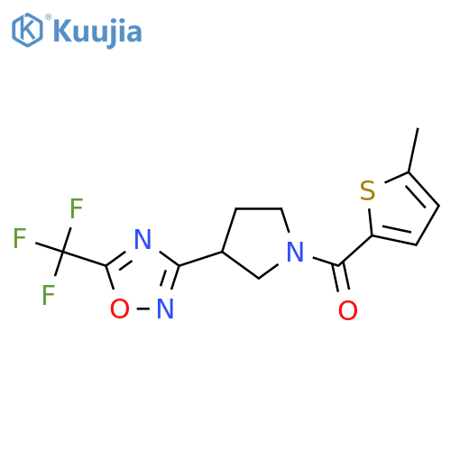 3-[1-(5-methylthiophene-2-carbonyl)pyrrolidin-3-yl]-5-(trifluoromethyl)-1,2,4-oxadiazole structure