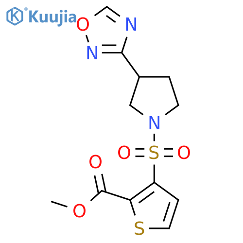 methyl 3-{3-(1,2,4-oxadiazol-3-yl)pyrrolidin-1-ylsulfonyl}thiophene-2-carboxylate structure