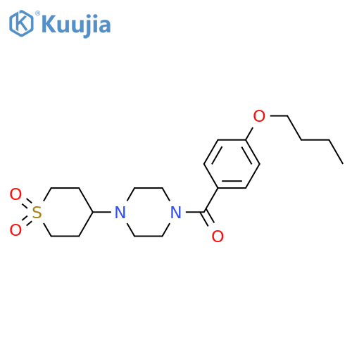 4-[4-(4-butoxybenzoyl)piperazin-1-yl]-1lambda6-thiane-1,1-dione structure