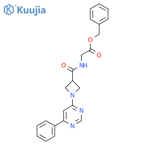 benzyl 2-{1-(6-phenylpyrimidin-4-yl)azetidin-3-ylformamido}acetate structure