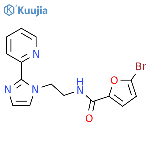 5-bromo-N-{2-[2-(pyridin-2-yl)-1H-imidazol-1-yl]ethyl}furan-2-carboxamide structure