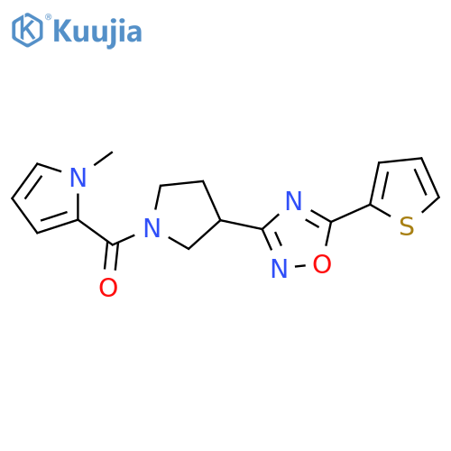 3-1-(1-methyl-1H-pyrrole-2-carbonyl)pyrrolidin-3-yl-5-(thiophen-2-yl)-1,2,4-oxadiazole structure