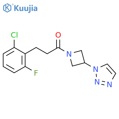 3-(2-Chloro-6-fluorophenyl)-1-[3-(1H-1,2,3-triazol-1-yl)-1-azetidinyl]-1-propanone structure