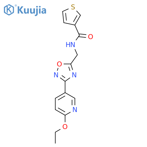 N-{[3-(6-ethoxypyridin-3-yl)-1,2,4-oxadiazol-5-yl]methyl}thiophene-3-carboxamide structure