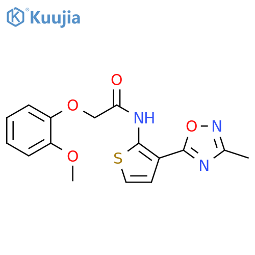 2-(2-methoxyphenoxy)-N-[3-(3-methyl-1,2,4-oxadiazol-5-yl)thiophen-2-yl]acetamide structure