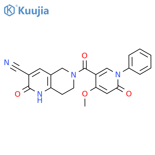 6-(4-Methoxy-6-oxo-1-phenyl-1,6-dihydropyridine-3-carbonyl)-2-oxo-1,2,5,6,7,8-hexahydro-1,6-naphthyridine-3-carbonitrile structure