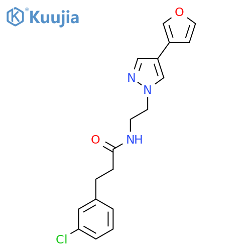 3-(3-chlorophenyl)-N-{2-[4-(furan-3-yl)-1H-pyrazol-1-yl]ethyl}propanamide structure