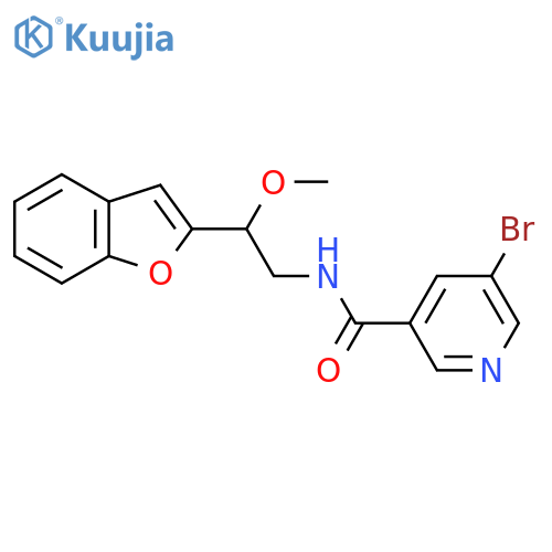 N-2-(1-benzofuran-2-yl)-2-methoxyethyl-5-bromopyridine-3-carboxamide structure