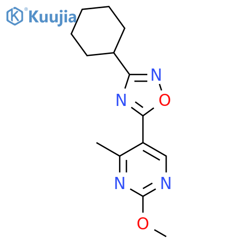 5-(3-cyclohexyl-1,2,4-oxadiazol-5-yl)-2-methoxy-4-methylpyrimidine structure