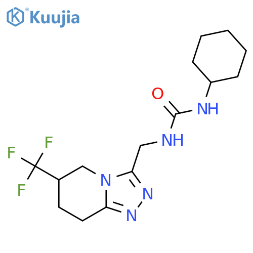 1-cyclohexyl-3-{6-(trifluoromethyl)-5H,6H,7H,8H-1,2,4triazolo4,3-apyridin-3-ylmethyl}urea structure