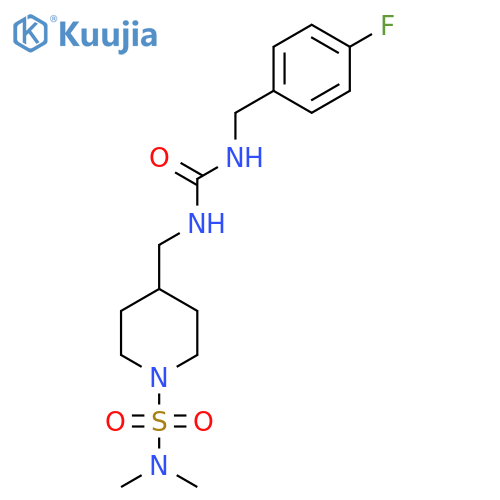 3-{[1-(dimethylsulfamoyl)piperidin-4-yl]methyl}-1-[(4-fluorophenyl)methyl]urea structure