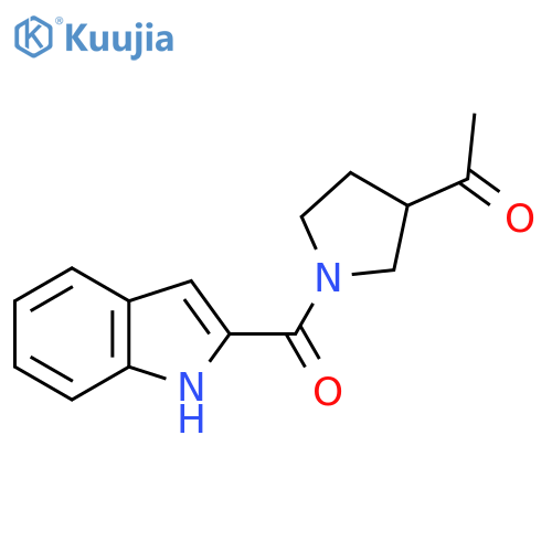 1-1-(1H-indole-2-carbonyl)pyrrolidin-3-ylethan-1-one structure