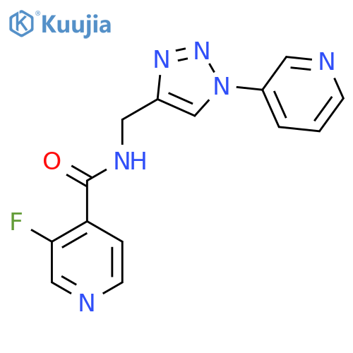 3-fluoro-N-{[1-(pyridin-3-yl)-1H-1,2,3-triazol-4-yl]methyl}pyridine-4-carboxamide structure