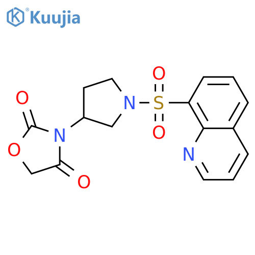 3-(1-quinolin-8-ylsulfonylpyrrolidin-3-yl)-1,3-oxazolidine-2,4-dione structure