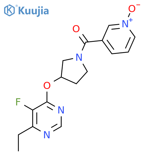 3-(3-((6-Ethyl-5-fluoropyrimidin-4-yl)oxy)pyrrolidine-1-carbonyl)pyridine 1-oxide structure