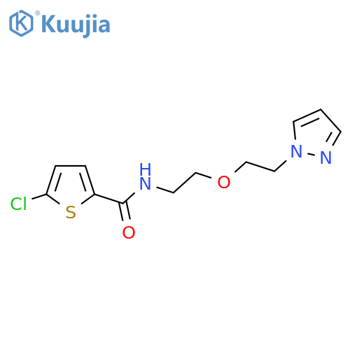 5-chloro-N-{2-2-(1H-pyrazol-1-yl)ethoxyethyl}thiophene-2-carboxamide structure