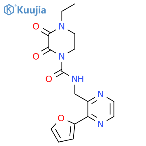 4-ethyl-N-{[3-(furan-2-yl)pyrazin-2-yl]methyl}-2,3-dioxopiperazine-1-carboxamide structure