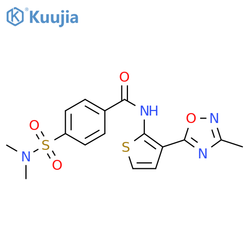 4-(dimethylsulfamoyl)-N-[3-(3-methyl-1,2,4-oxadiazol-5-yl)thiophen-2-yl]benzamide structure