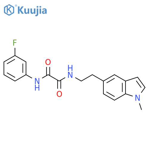 N'-(3-fluorophenyl)-N-[2-(1-methyl-1H-indol-5-yl)ethyl]ethanediamide structure