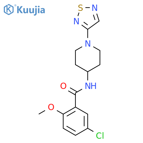 5-chloro-2-methoxy-N-[1-(1,2,5-thiadiazol-3-yl)piperidin-4-yl]benzamide structure