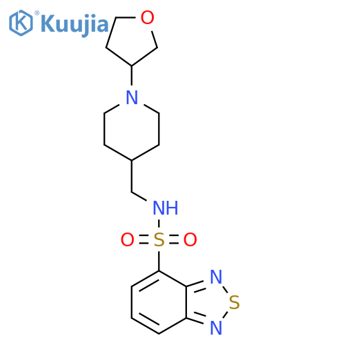 N-{1-(oxolan-3-yl)piperidin-4-ylmethyl}-2,1,3-benzothiadiazole-4-sulfonamide structure