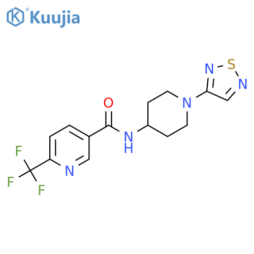 N-[1-(1,2,5-thiadiazol-3-yl)piperidin-4-yl]-6-(trifluoromethyl)pyridine-3-carboxamide structure