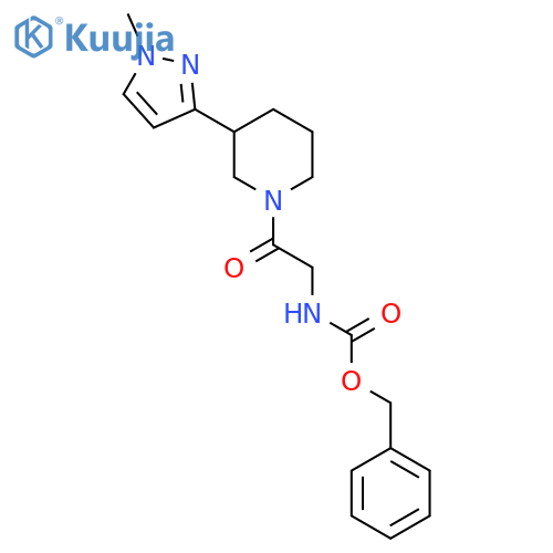 benzyl N-{2-3-(1-methyl-1H-pyrazol-3-yl)piperidin-1-yl-2-oxoethyl}carbamate structure