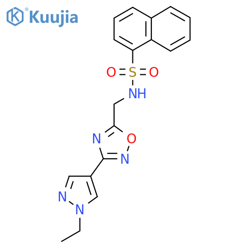 N-{[3-(1-ethyl-1H-pyrazol-4-yl)-1,2,4-oxadiazol-5-yl]methyl}naphthalene-1-sulfonamide structure