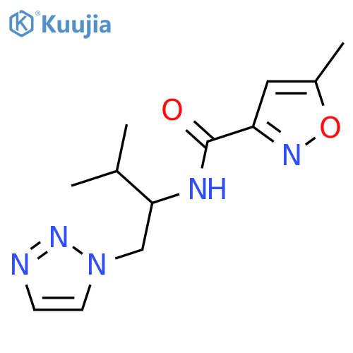 5-methyl-N-[3-methyl-1-(1H-1,2,3-triazol-1-yl)butan-2-yl]-1,2-oxazole-3-carboxamide structure