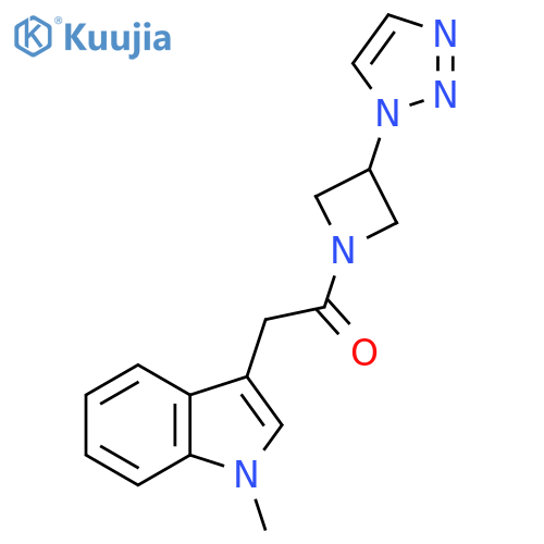 1-(3-(1H-1,2,3-triazol-1-yl)azetidin-1-yl)-2-(1-methyl-1H-indol-3-yl)ethanone structure