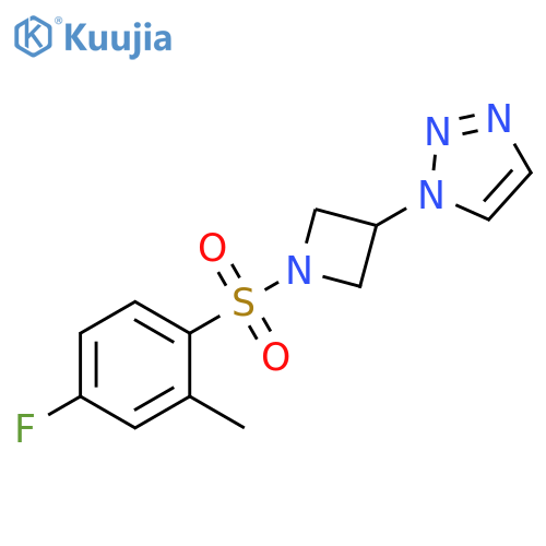 1-[1-[(4-Fluoro-2-methylphenyl)sulfonyl]-3-azetidinyl]-1H-1,2,3-triazole structure