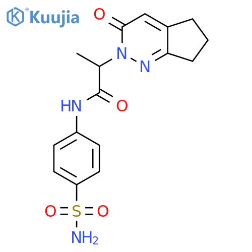 2-{3-oxo-2H,3H,5H,6H,7H-cyclopentacpyridazin-2-yl}-N-(4-sulfamoylphenyl)propanamide structure