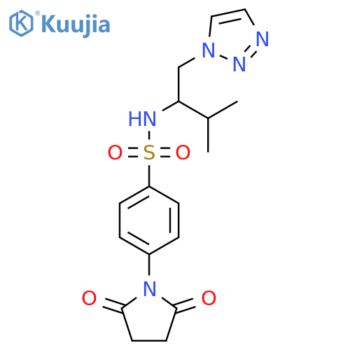 4-(2,5-dioxopyrrolidin-1-yl)-N-[3-methyl-1-(1H-1,2,3-triazol-1-yl)butan-2-yl]benzene-1-sulfonamide structure