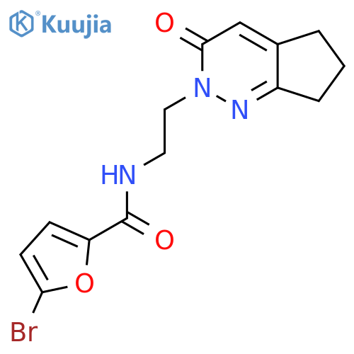 5-bromo-N-(2-{3-oxo-2H,3H,5H,6H,7H-cyclopentacpyridazin-2-yl}ethyl)furan-2-carboxamide structure