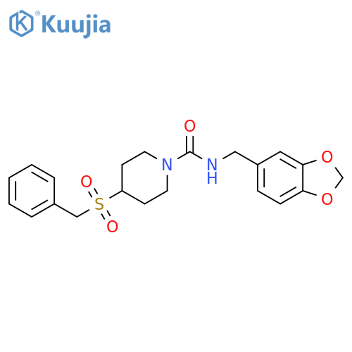 N-(2H-1,3-benzodioxol-5-yl)methyl-4-phenylmethanesulfonylpiperidine-1-carboxamide structure