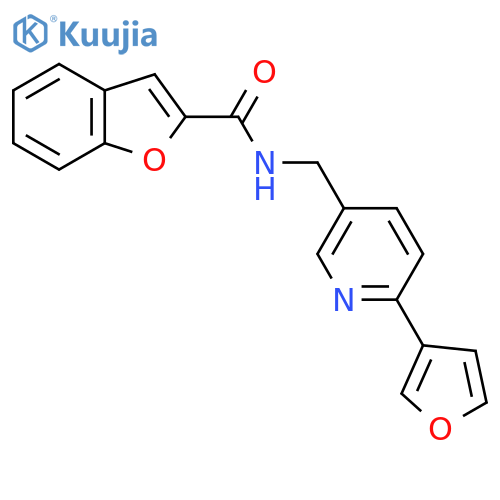 N-{6-(furan-3-yl)pyridin-3-ylmethyl}-1-benzofuran-2-carboxamide structure