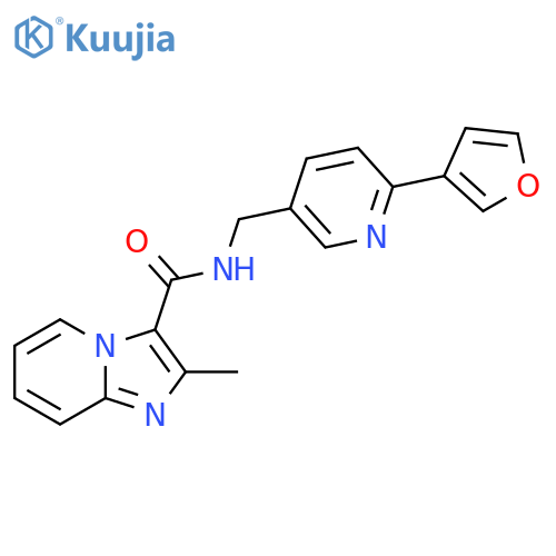 N-{6-(furan-3-yl)pyridin-3-ylmethyl}-2-methylimidazo1,2-apyridine-3-carboxamide structure