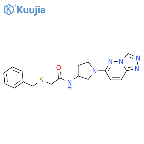 2-(benzylsulfanyl)-N-(1-{1,2,4triazolo4,3-bpyridazin-6-yl}pyrrolidin-3-yl)acetamide structure