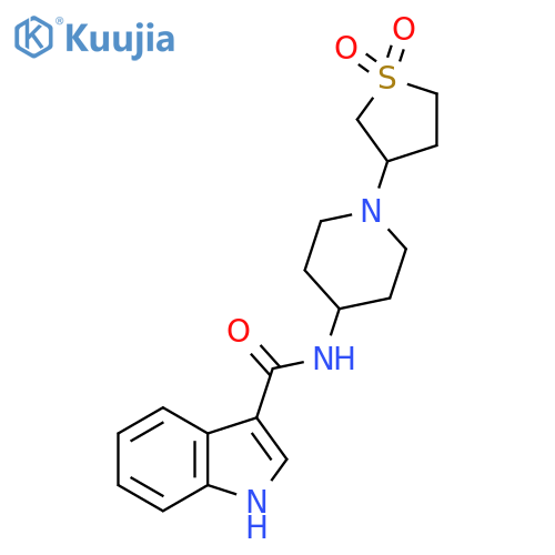 N-[1-(1,1-dioxo-1lambda6-thiolan-3-yl)piperidin-4-yl]-1H-indole-3-carboxamide structure