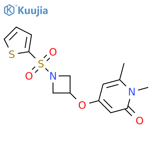 1,6-dimethyl-4-(1-thiophen-2-ylsulfonylazetidin-3-yl)oxypyridin-2-one structure