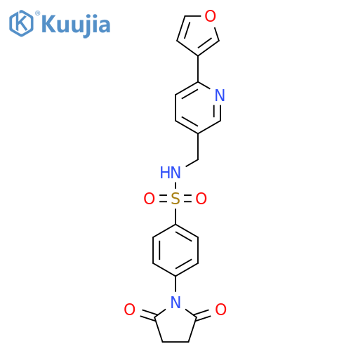 4-(2,5-dioxopyrrolidin-1-yl)-N-{[6-(furan-3-yl)pyridin-3-yl]methyl}benzene-1-sulfonamide structure