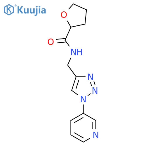 N-{1-(pyridin-3-yl)-1H-1,2,3-triazol-4-ylmethyl}oxolane-2-carboxamide structure