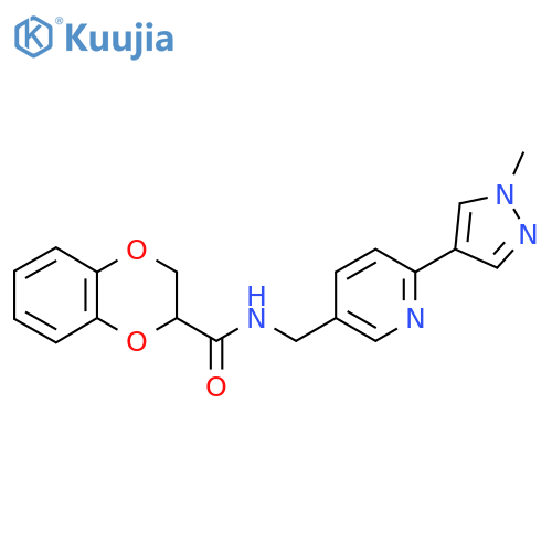 N-{6-(1-methyl-1H-pyrazol-4-yl)pyridin-3-ylmethyl}-2,3-dihydro-1,4-benzodioxine-2-carboxamide structure