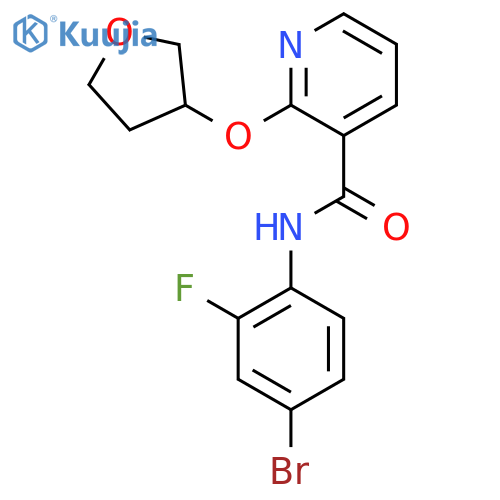 N-(4-bromo-2-fluorophenyl)-2-((tetrahydrofuran-3-yl)oxy)nicotinamide structure