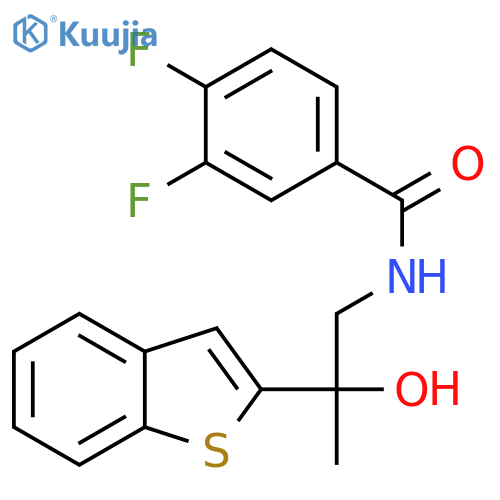 N-[2-(1-benzothiophen-2-yl)-2-hydroxypropyl]-3,4-difluorobenzamide structure